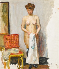 Nu. La chaise rouge