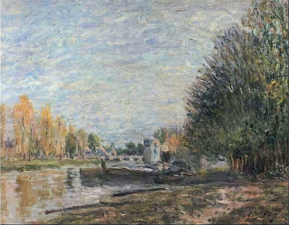 Bords du Loing au coucher de soleil
