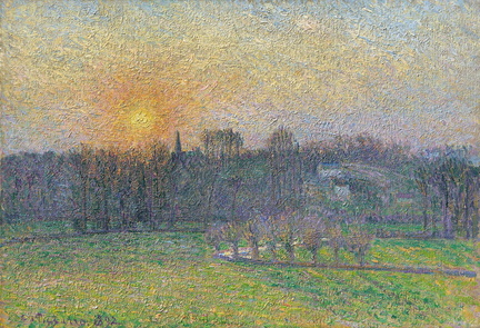 Vue de Bazincourt, coucher de soleil