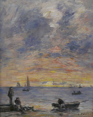 Marine, soleil couchant