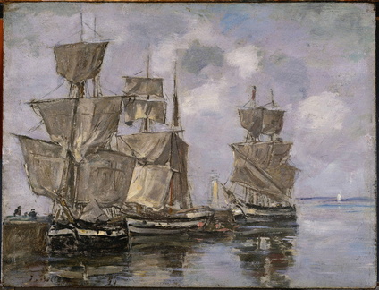 Navires dans le Port à Honfleur