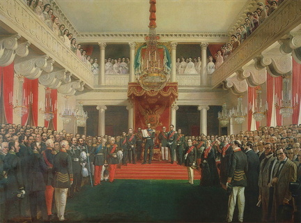 Emperor Alexander II declares the 1863 Diet session open