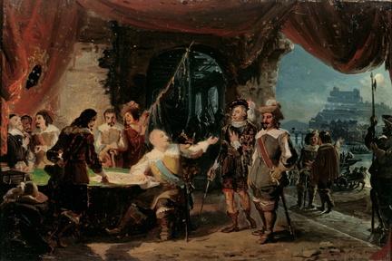 Gustav II Adolf and His War Council at Würzburg, sketch