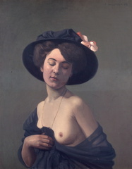 Femme au chapeau noir