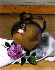 Cruche et hortensia