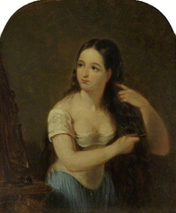 Girl Combing Her Hair